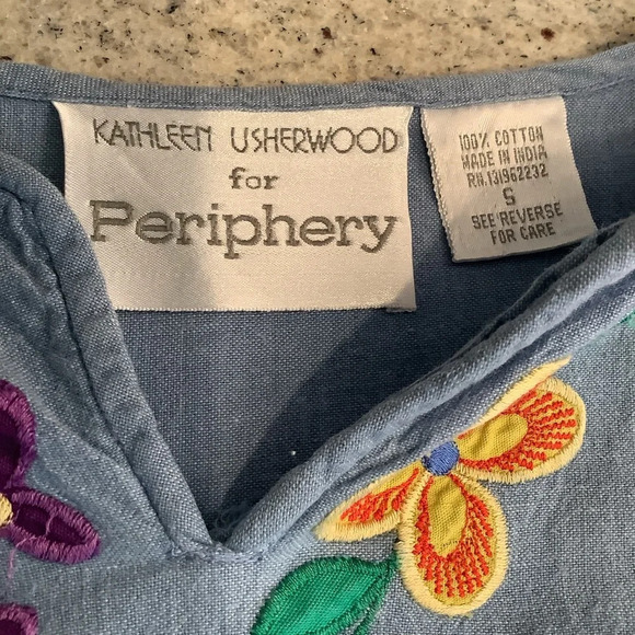 Vintage Kathleen Usherwood for Periphery Denim Maxi Dress Size Small - Picture 4 of 9